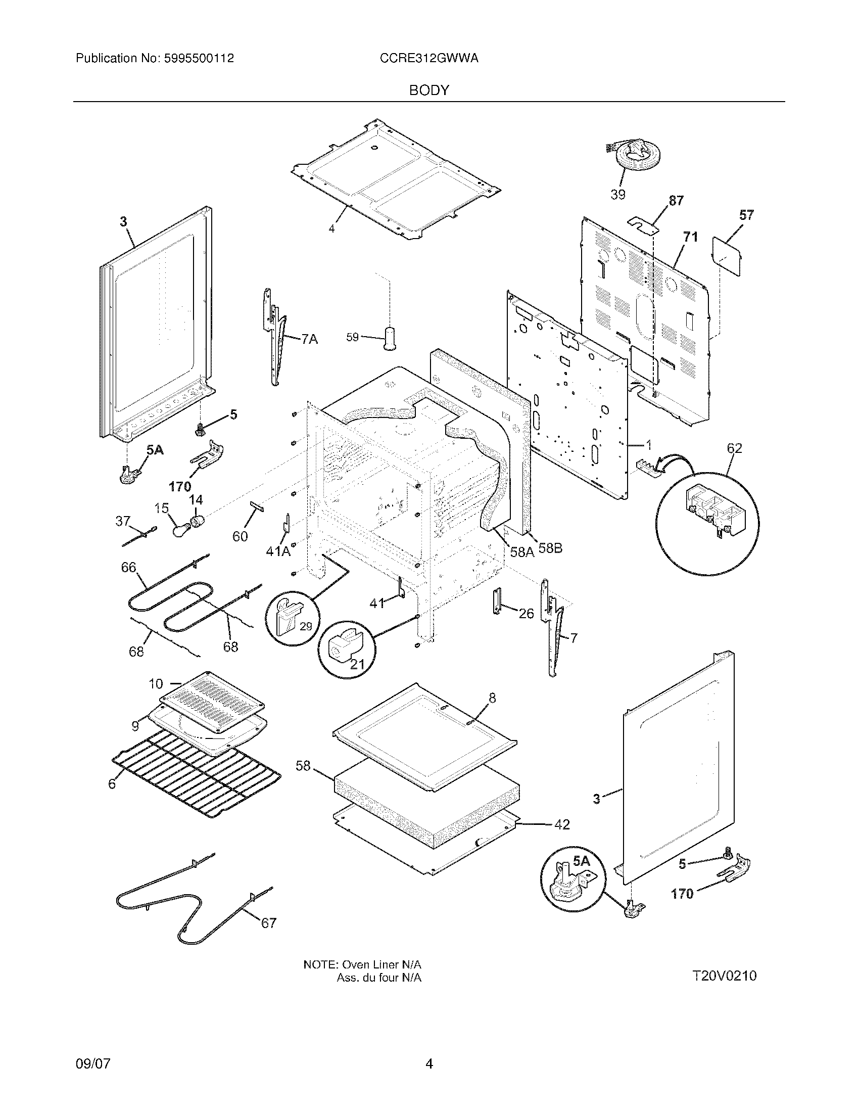 Parts and plans for Electrolux Range model: CCRE312GWWA at Midbec