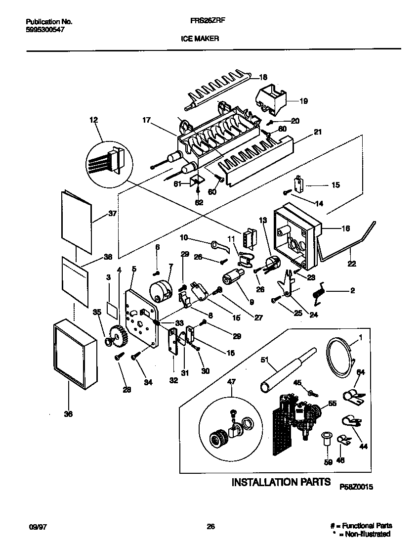 Parts and plans for Electrolux Refrigerator model FRS26ZRFD2 at Midbec