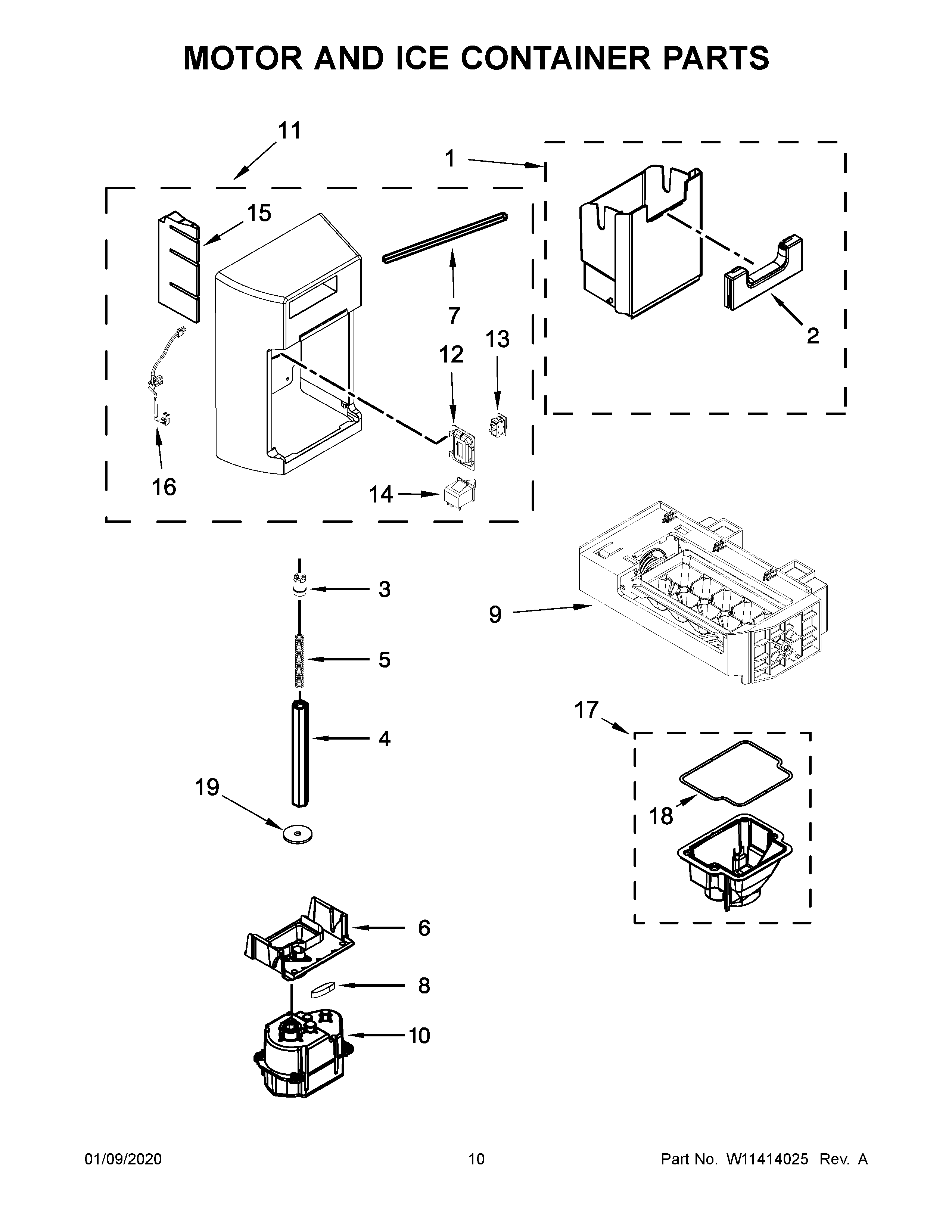 whirlpool refrigerator ice maker assembly w10873791