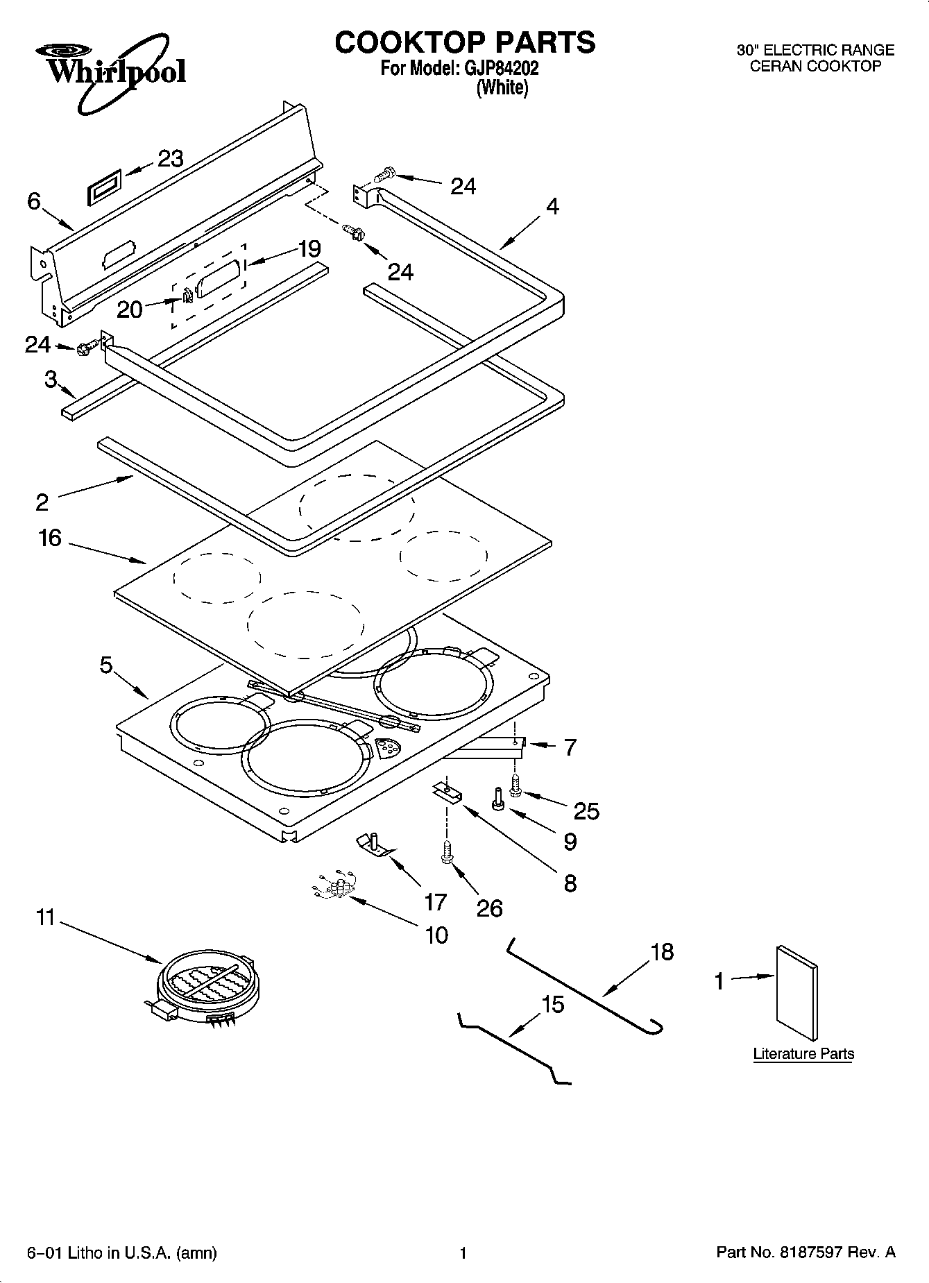 Parts And Plans For Whirlpool 30 Electric Range Ceran Cooktop