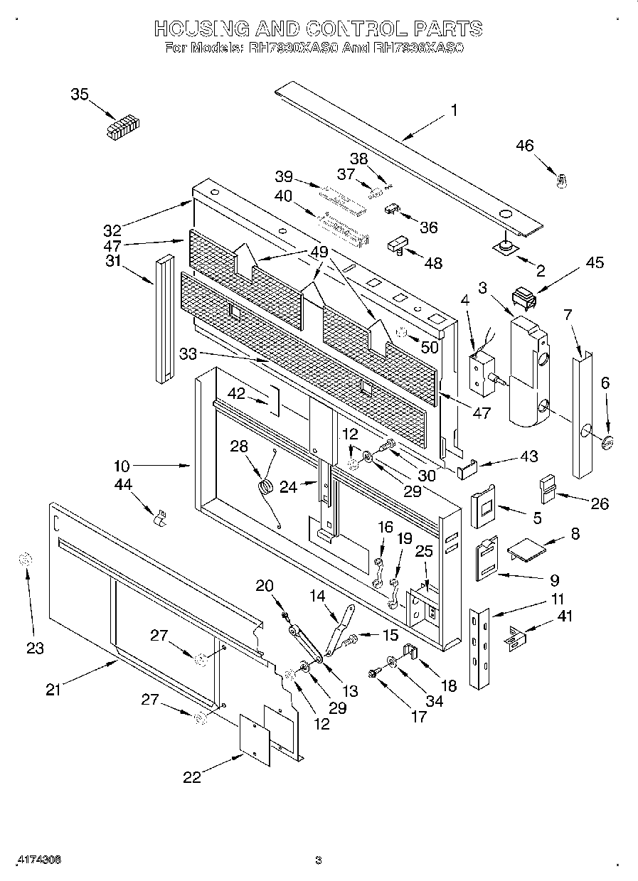 Parts and plans for Whirlpool model: RH7930XAS0 at Midbec